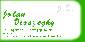 jolan dioszeghy business card